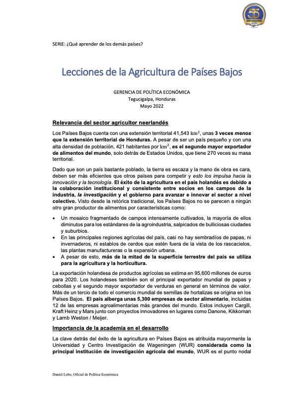 Paper – Lecciones de la Agricultura de Países Bajos